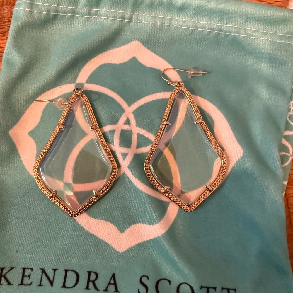 Kendra Scott Gold and Clear iridescent earrings